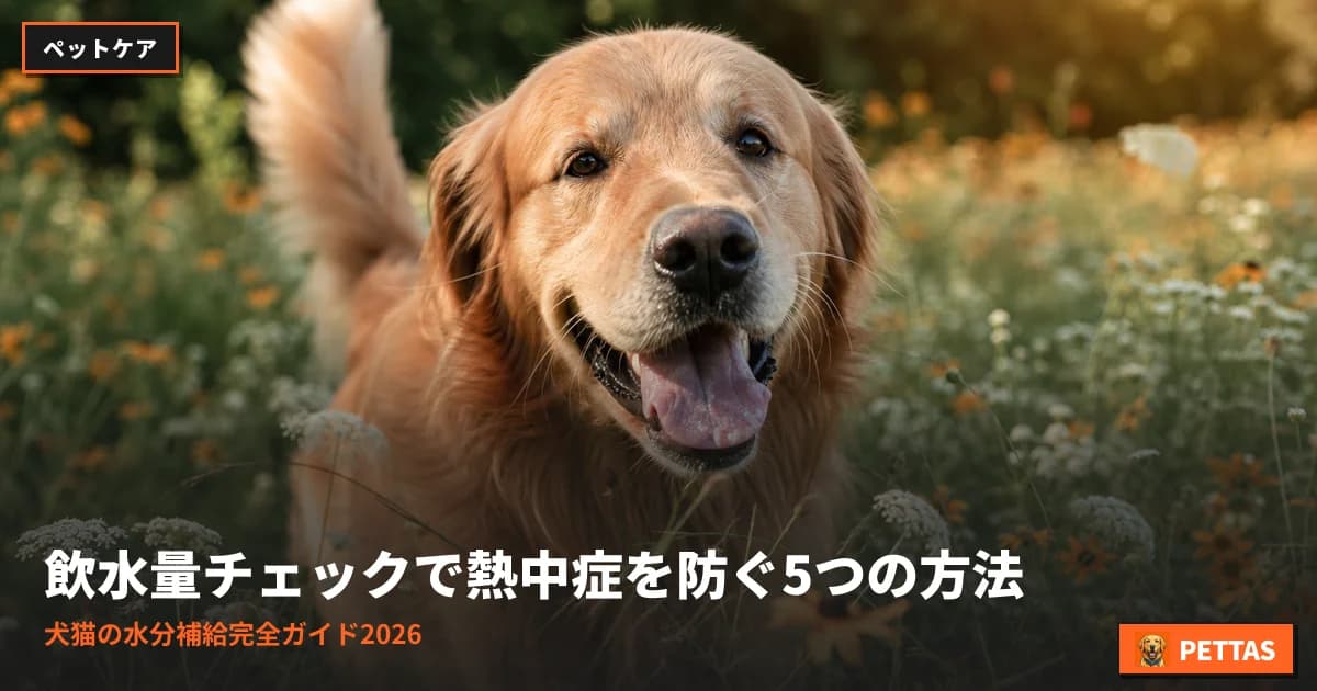 飲水量チェックで熱中症を防ぐ5つの方法|犬猫の水分補給完全ガイド2026