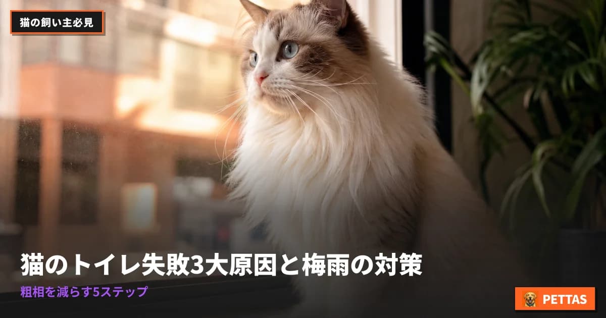 猫のトイレ失敗3大原因と梅雨の対策|粗相を減らす5ステップ