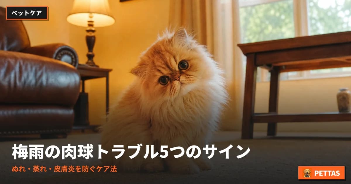 梅雨の肉球トラブル5つのサイン|ぬれ・蒸れ・皮膚炎を防ぐケア法