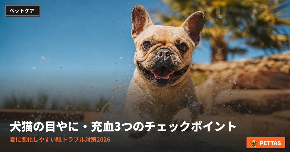 犬猫の目やに・充血3つのチェックポイント|夏に悪化しやすい眼トラブル対策2026