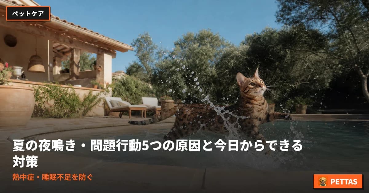 夏の夜鳴き・問題行動5つの原因と今日からできる対策|熱中症・睡眠不足を防ぐ